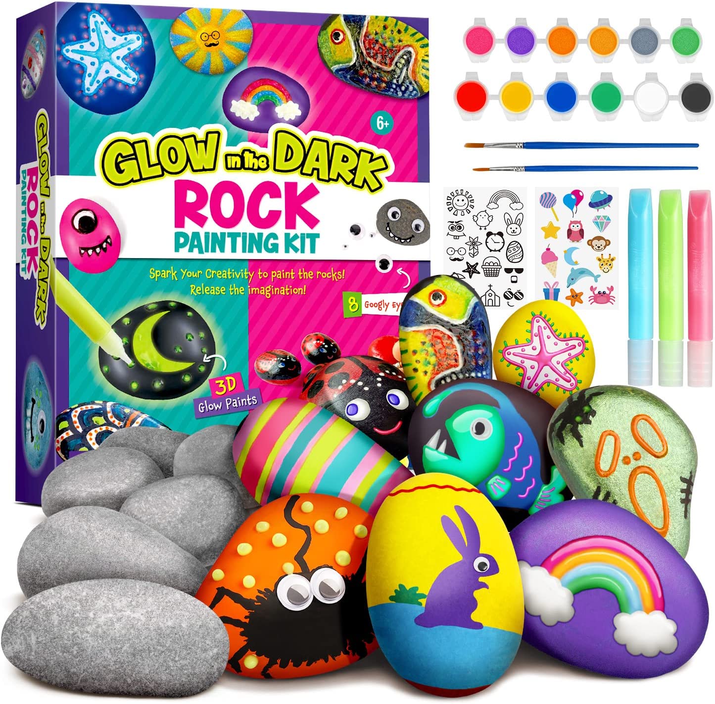 Glow-in-the-Dark Rock Painting Kit: Unleash Your Child's